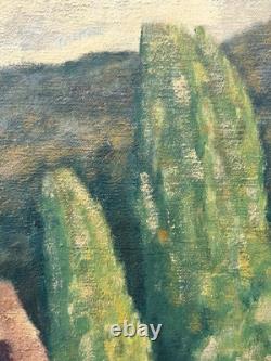 Fine Antique 1939 WPA California MINING Regionalist Landscape Oil Painting