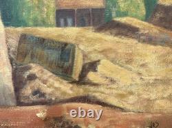 Fine Antique 1939 WPA California MINING Regionalist Landscape Oil Painting