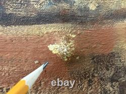 Fine Antique 1939 WPA California MINING Regionalist Landscape Oil Painting