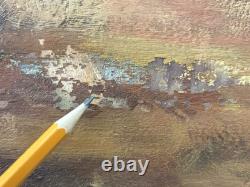 Fine Antique 1939 WPA California MINING Regionalist Landscape Oil Painting