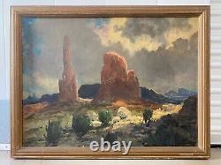 Fine Antique Old Southwest Landscape Oil Painting, Ralph Davison Miller 1930s