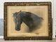 Fine Antique Old West 19th c. American Folk Art Black HORSE Portrait Painting