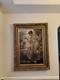 Fine Classical Nude Figurative Oil Painting Floral Crown Vtg Antique Style