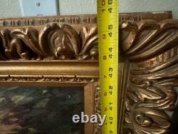 Fine Classical Nude Figurative Oil Painting Floral Crown Vtg Antique Style