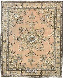 Floral Medallion Distressed Vintage 10X12 Large Oriental Rug Semi Antique Carpet