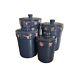 Frankoma King Ranch Canister Set Navy Blue Cattle Brands RARE Western READ