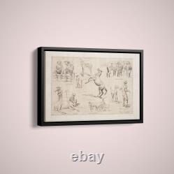 Frederic Remington Horse Raising in the Northwest Paper or Canvas