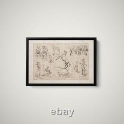Frederic Remington Horse Raising in the Northwest Paper or Canvas