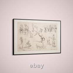 Frederic Remington Horse Raising in the Northwest Paper or Canvas