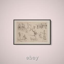 Frederic Remington Horse Raising in the Northwest Paper or Canvas