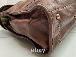 Frye Campus Satchel Rich Walnut Brown Leather Shoulder / Hand Bag Vintage $388