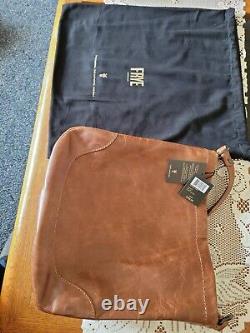 Frye Melissa Antique Italian Leather Hobo Bag Cognac Brown No Wallet Bag Only