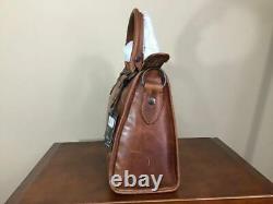 Frye Melissa Antique Italian Leather Top Zip Satchel Handbag Cognac Brown NWT