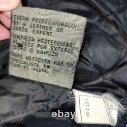 G-III Vintage Black Suede Leather Western Trucker Jacket Quilted Lined LARGE