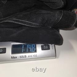 G-III Vintage Black Suede Leather Western Trucker Jacket Quilted Lined LARGE