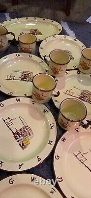 GREAT 25 PIECE SET OF MONTERREY WESTERN ENAMEL WARE Great With Large Tea Pot +