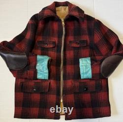 GREAT WESTERN SPORTSWEAR Vintage 40's Buffalo Plaid Mackinaw Jacket X-Large