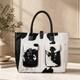 Genuine Hair-On Cowhide Leather Tote Bag Black White Western Extra Large Handbag