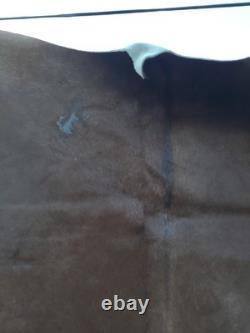 Genuine Leather Cow Hide Rug Extra Large Antique Yellowsrone Veterinary Owned