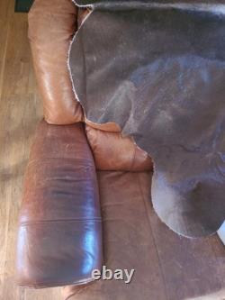 Genuine Leather Cow Hide Rug Extra Large Antique Yellowsrone Veterinary Owned