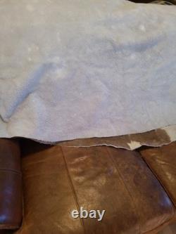 Genuine Leather Cow Hide Rug Extra Large Antique Yellowsrone Veterinary Owned