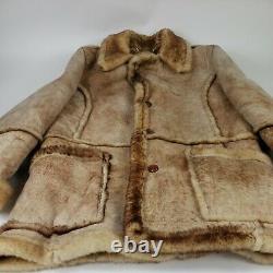 Gino Leathers Vintage Shearling Jacket Mens 46 Rancher Western Jacket Rare