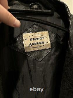 Gorgeous OOAK DIRECT ACTION Vintage Leather Western Duster Trench Coat Sz Large