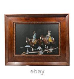 Guy Nez Jr Arizona Southwest Antique Native American Vinatge Cowboy Painting