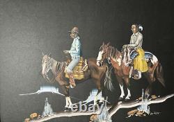 Guy Nez Jr Arizona Southwest Antique Native American Vinatge Cowboy Painting