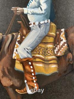 Guy Nez Jr Arizona Southwest Antique Native American Vinatge Cowboy Painting
