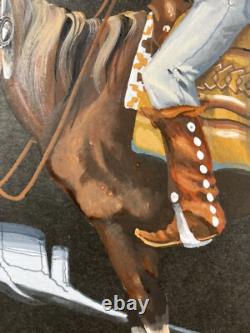 Guy Nez Jr Arizona Southwest Antique Native American Vinatge Cowboy Painting