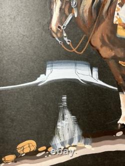 Guy Nez Jr Arizona Southwest Antique Native American Vinatge Cowboy Painting