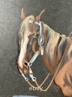 Guy Nez Jr Arizona Southwest Antique Native American Vinatge Cowboy Painting