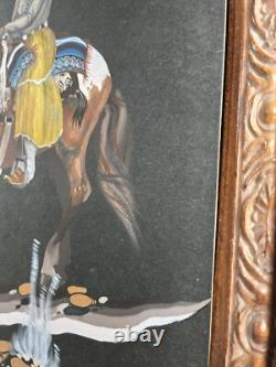 Guy Nez Jr Arizona Southwest Antique Native American Vinatge Cowboy Painting