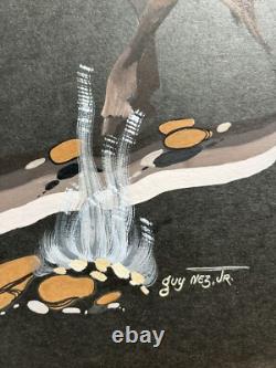 Guy Nez Jr Arizona Southwest Antique Native American Vinatge Cowboy Painting