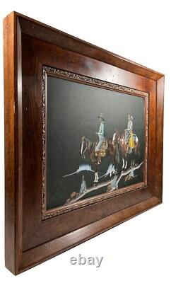Guy Nez Jr Arizona Southwest Antique Native American Vinatge Cowboy Painting