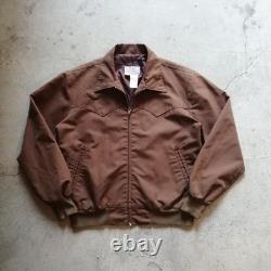 H BAR C 60s Mustang Western Jacket Brown Polyester Cotton Size L Vintage #FJ ZEA