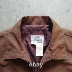 H BAR C 60s Mustang Western Jacket Brown Polyester Cotton Size L Vintage #FJ ZEA
