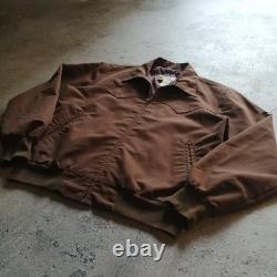 H BAR C 60s Mustang Western Jacket Brown Polyester Cotton Size L Vintage #FJ ZEA