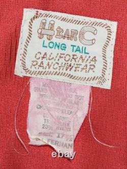 H Bar C Long Tail Red Satin Men's Vintage Western Shirt 17 1/2 (Extra Large)