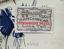 H Bar C Ranchwear Permanent Press Pearl Snap Mens Long Tail Western Shirt Large