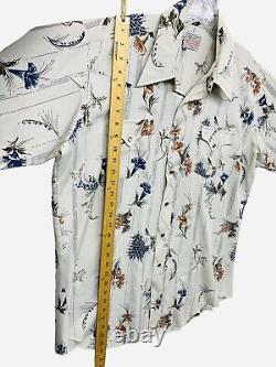 H Bar C Ranchwear Permanent Press Pearl Snap Mens Long Tail Western Shirt Large