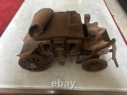 HAND MADE Vintage Wood FOLK ART STAGECOACH Western Wagon Large Scale