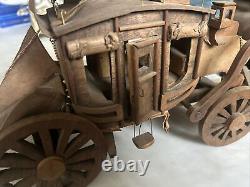 HAND MADE Vintage Wood FOLK ART STAGECOACH Western Wagon Large Scale