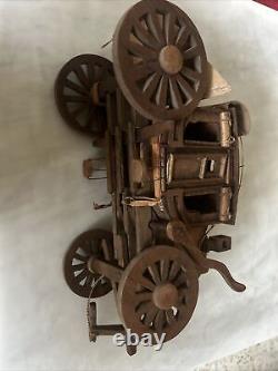 HAND MADE Vintage Wood FOLK ART STAGECOACH Western Wagon Large Scale