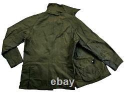 HOT Men's BARBOUR @ SS17 ASHBY WAXED Cotton PLAID LINED Zip OLIVE COAT Jacket L