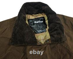 HOT Men's BARBOUR STOCKMAN CORDUROY Collar PLAID LINED BROWN WAXED TRENCH COAT L