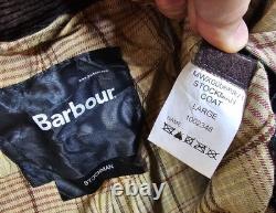 HOT Men's BARBOUR STOCKMAN CORDUROY Collar PLAID LINED BROWN WAXED TRENCH COAT L