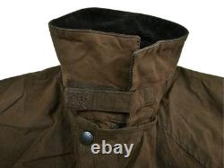 HOT Men's BARBOUR STOCKMAN CORDUROY Collar PLAID LINED BROWN WAXED TRENCH COAT L