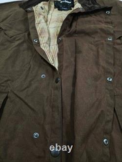 HOT Men's BARBOUR STOCKMAN CORDUROY Collar PLAID LINED BROWN WAXED TRENCH COAT L